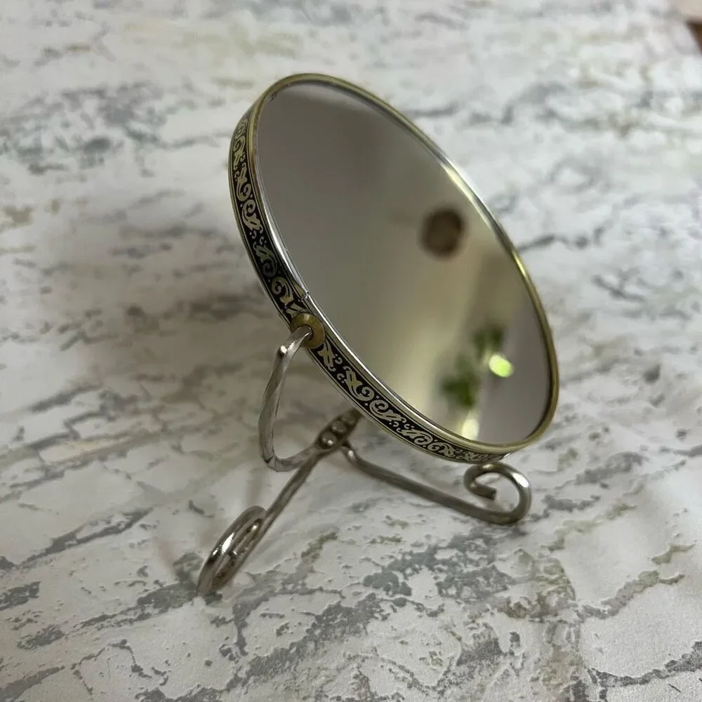 Vintage Double Sided Vanity Shaving mirror with magnifying side